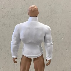SU-CP-WT: White Long Sleeve compression shirt for 6″~7″ Muscular Body