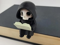 Spooky Cute Grim Reaper Bookshelf Sitter – 3D Printed Gothic Decor