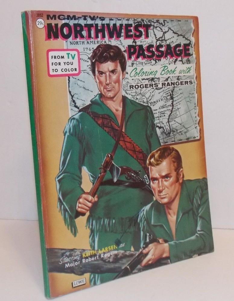 NORTHWEST PASSAGE 1959 TV Show COLORING BOOK Keith Larsen Buddy Ebsen LOWE