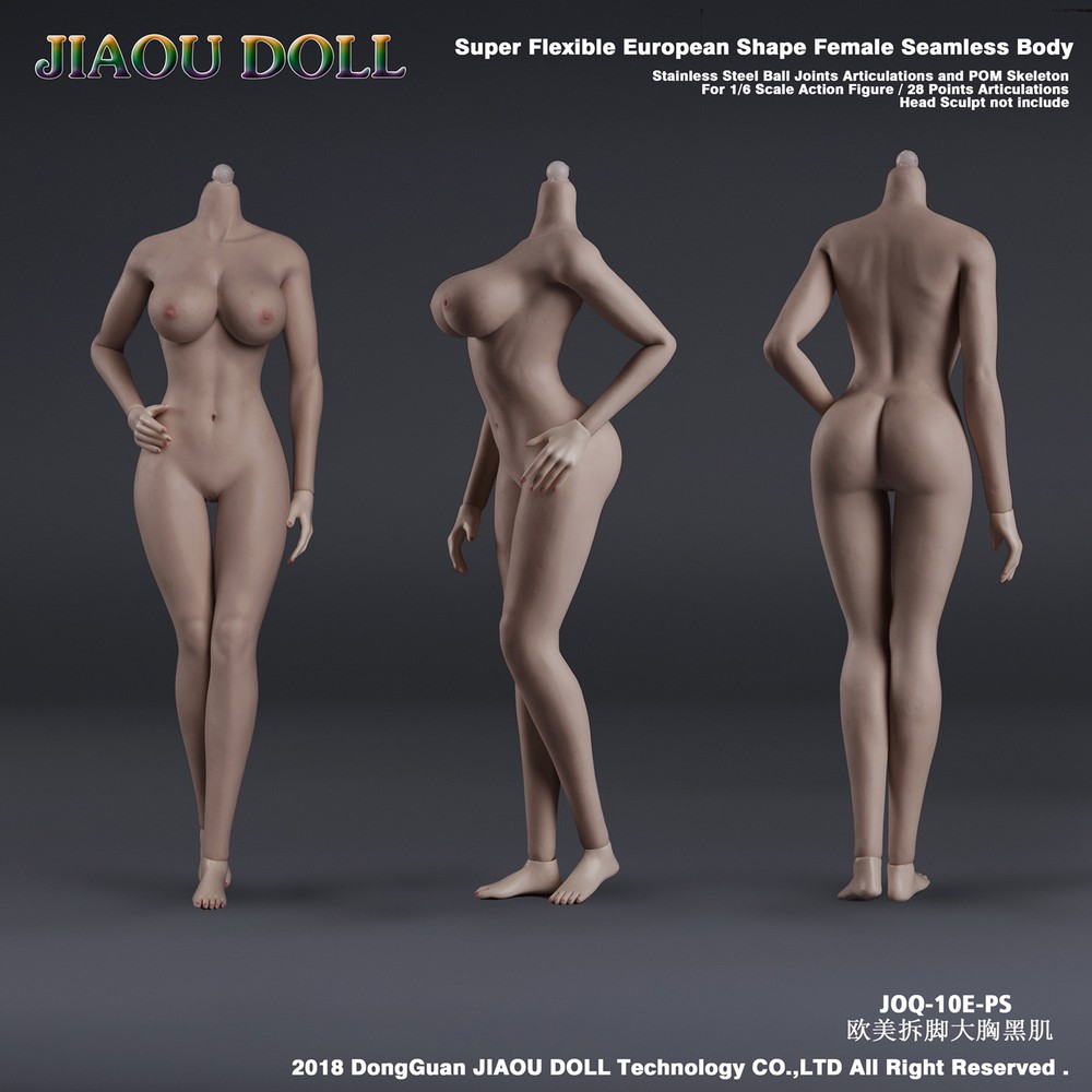 Black Skin Female Action Body JIAOU DOLL 1/6 European Shape Big Bust JOQ-10E-PS