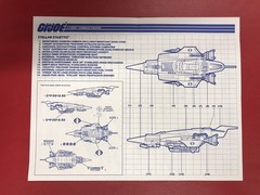 GI Joe 1988 Stellar Stiletto Airplane Jet W/ Figure & Blueprint manual CLEAN