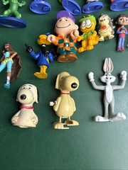 Lot of 50+ Vintage Mixed Lot PVC Plastic Toys, Disney, Pixar, Smurfs, Snoopy