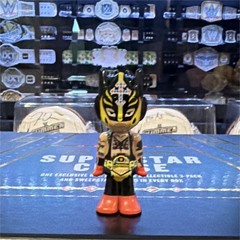 WWE Superstar Chase Lids Exclusive Ghostwrite Rey Mysterio US Championship base