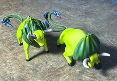 SHINY TAUROS a Wild Bull Pokemon – Set of Two (different poses) by BANDAI – NEW