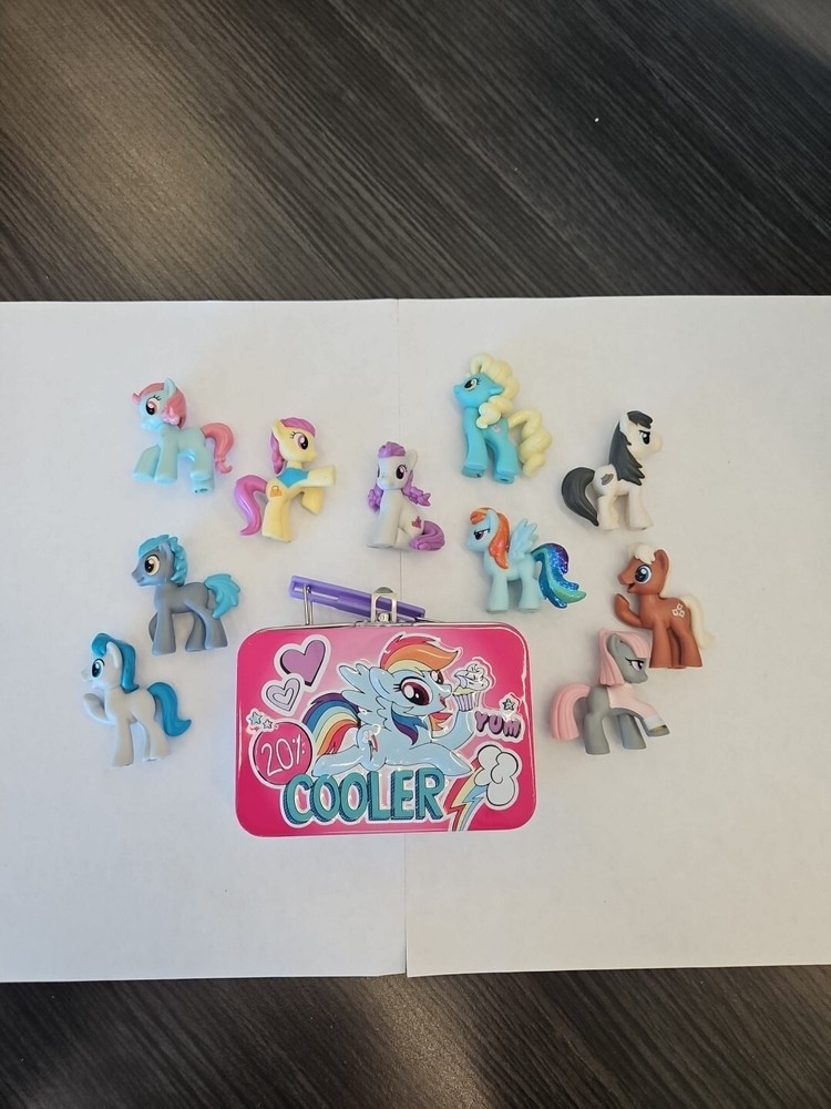 My Little Pony Toy Figures Lot Of 10 Various Years With Tin