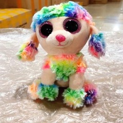 Ty Beanie Boos 6″ Rainbow Poodle Dog Plush Multicoloured Soft Toy Collectible