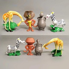 4pcs Anime Cartoon Madagascar Animal Lion Zebra Giraffe Collection Figures
