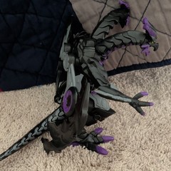 Dragon Action Figure Toy Plastic Black Purple Gray
