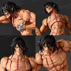 New Revoltech Amazing Yamaguchi Eren Jaeger Attack on Titan Action Figure Anime