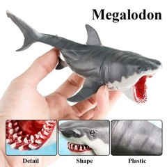 Megalodon Shark Toy Action Figure 6″ Small Animal Figurine Doll Gift for Kids