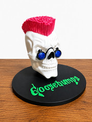 Custom Goosebumps Skully Figure, Hand Painted, Curly the Skeleton