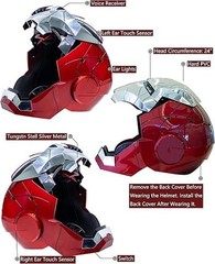 Iron man Mk5 1:1 Electric Helmet Jarvis Wearable Voice Control Halloween Cosplay