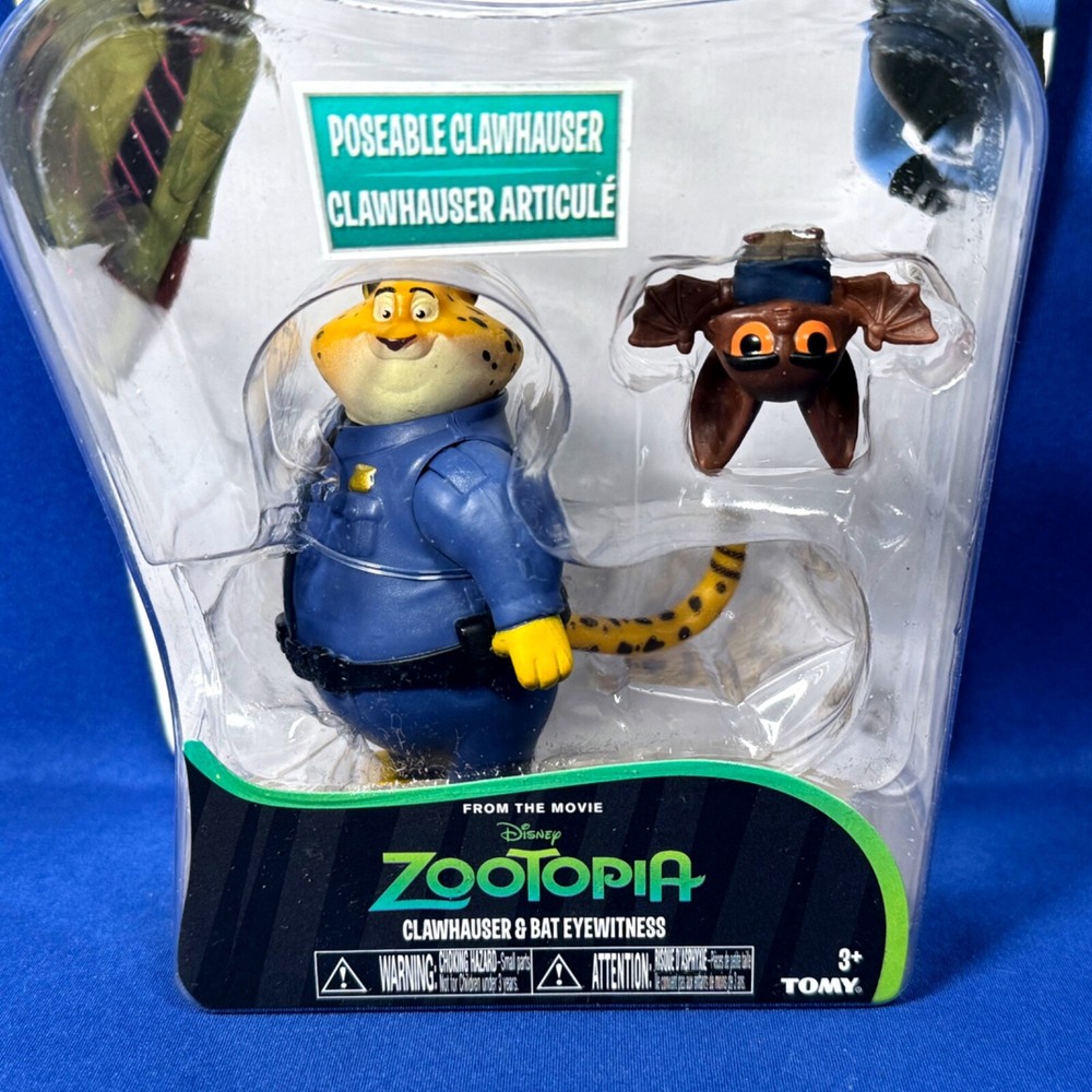 New – CLAWHAUSER & BAT EYEWITNESS – Zootopia 3″ FIGURE 2-Pack POSEABLE Toy