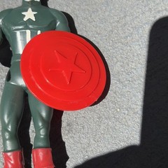 Vintage Lakeside Captain America Super Flex Action Figure and Shield 1966 Marvel