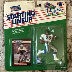 Kenner Starting Lineup 1989 NFL Edition Curt Warner Figure Card & Helmet