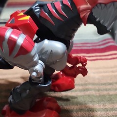Plastic Action Figure Red Gray Black Yellow Transforming Robot T-Rex Toy