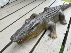 1 Large Realistic Lifelike Foam Alligator 44″ And 1 Soft Rubber Alligator 26″