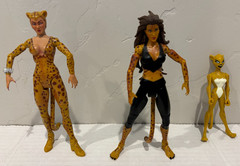 3 DIFF DC Universe 2009 Cheetah Figures 6″ Wave 13, Black Suit Variant 4″ Mattel