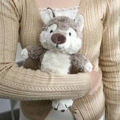 Grey Wolf Toy Soft Stuffed Animal Pillow Gift