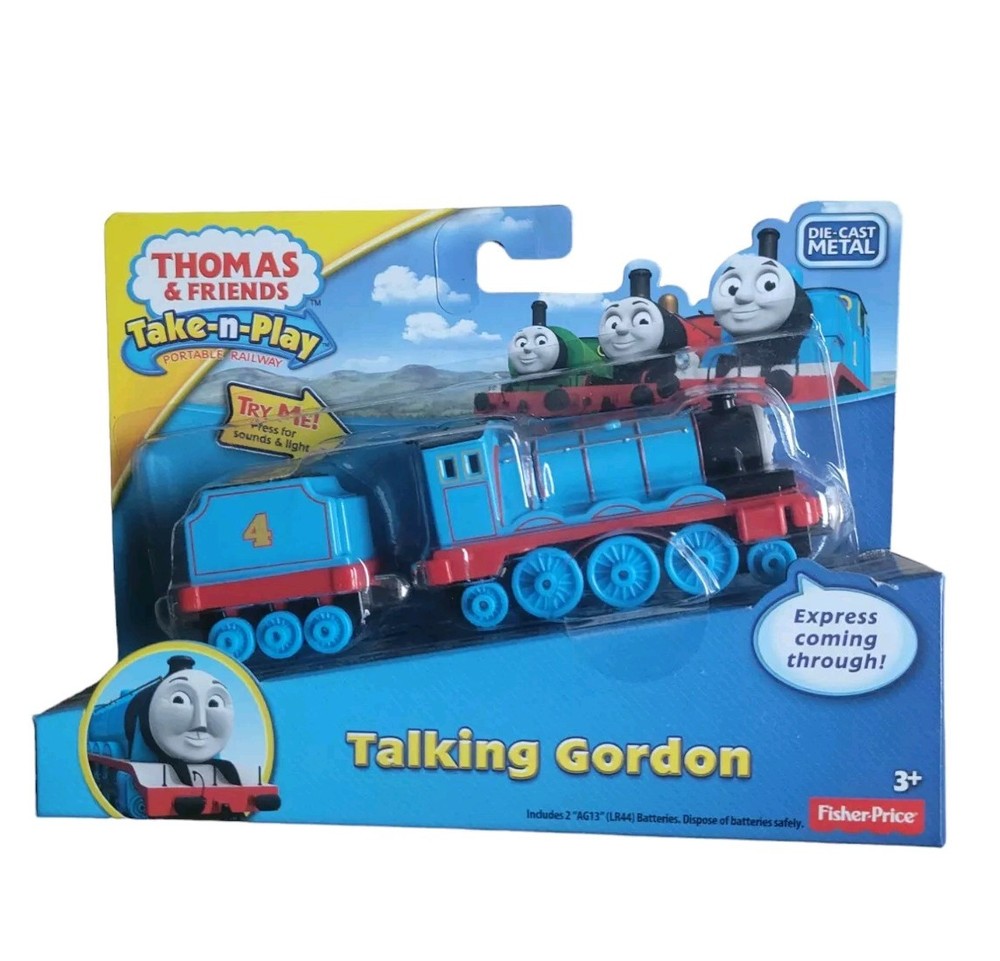 TALKING GORDON ! THOMAS FRIENDS TRAIN TAKE N PLAY DIECAST