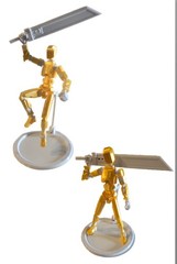 Dummy13/T13 Action Figure Gold/White Fully Assembled With Sword And Stand