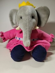 Babar CELESTE 15″ Plush Toy Elephant Queen By Gund 1989 Vintage