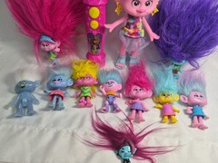 12 Pc. Mixed Lot Hasbro Dreamworks Trolls Dolls *2022 Keychains Microphone Toys