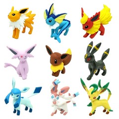 9pcs Eevee Evolution Action Figure Monster Collection Figurine No Box 2″ 5cm
