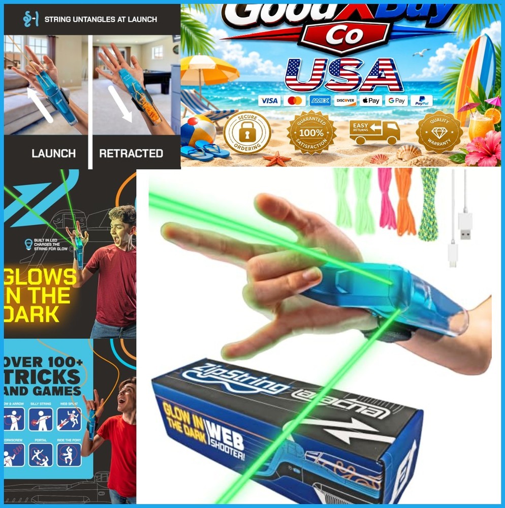 Aracna Glow in the Dark Webshooter String Launcher Toy Superhero Blaster