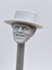 3d Printed BAT VIGILANTE NAPIER JOKE MAN SMILE HAT HEAD 1:10 7″ Dc MULTIVERSE