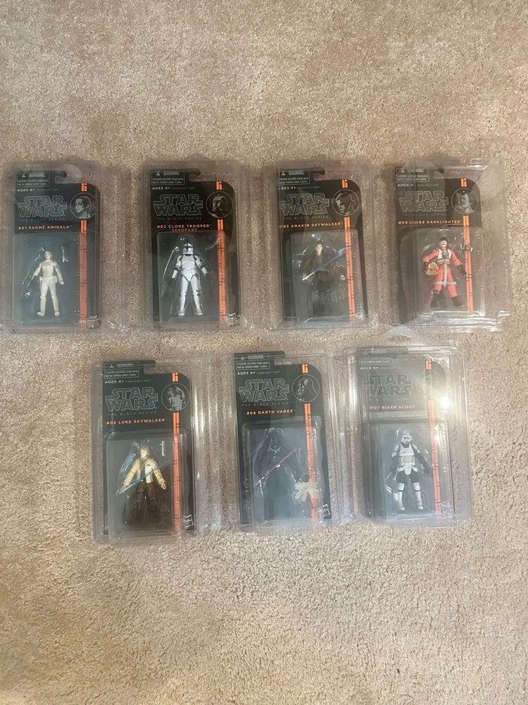 Star Wars Black Series 3.75″ Orange/Black Card Complete Set, 2013