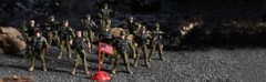 Army Men Action Figures Set OF 12 +12 WEAPON SET PLASTIC ABS GREEN BARRETS 1:18