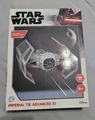 Star Wars Imperial TIE Advanced X1 4D Paper Model Kit With Stand NEW 160 Pieces