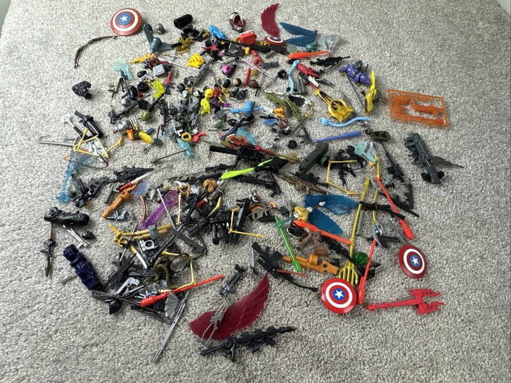 Power Rangers Batman Star Wars Marvel DC Other Parts Lot Weapons Accessories