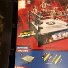 WWE Superstar Ring 14″ Spring-Loaded Mat Pro-Tension Ropes 4 Events in 1 Playset