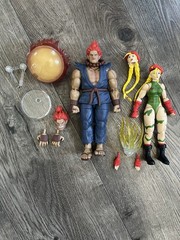 Jada Toys Street Fighter II AKUMA And Cammy 6 inch Action Figure Complete