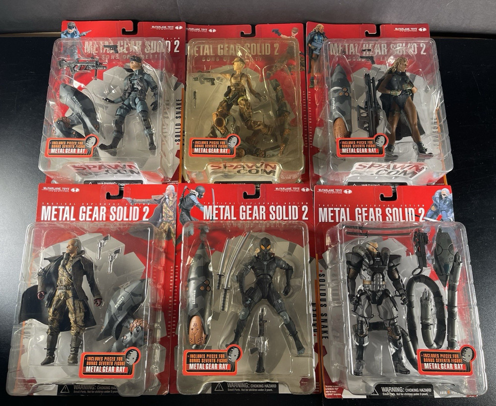 Metal Gear Solid 2 McFarlane Toys All x 6 Figures Complete MOC Hideo Kojima