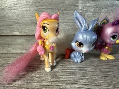 Disney Princess Palace Pets Figure Toy Furry Tail Crown Lot of 6 Cats Bunny Pony