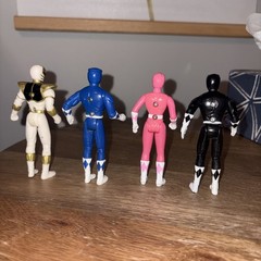 1995 Power Rangers Toy Figure Lot Saban VtG MMPR White Pink Blue Black 4 Inches