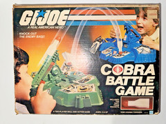 VTG 1982 Hasbro GI Joe Cobra Battle Game w/ Box & Extra Launcher Mostly Complete