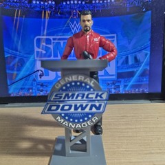 WWE Mattel Elite RAW/SMACKDOWN Anonymous General Manager Podium Accessory Bundle