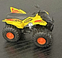 Turbo Wheels Yellow ATV Quad Runner Die-cast & Plastic toy model EX 500 3.25″x2″