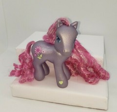 My Little Pony G3 Purple Petal Blossom Custom Curly Super Long Pink Tinsel Hair