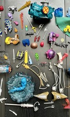Vintage 90’s Toy Biz X-Men Marvel Action Figure Accessories & Parts 2.2 LB Lot!