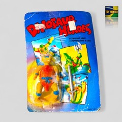 VINTAGE DINOSAUR HEROES WARRIOR DINOSAUCERS STYLE FIGURE CARDED BOOTLEG TOY 80S