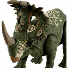 JURASSIC WORLD SOUND STRIKE MEDIUM SIZE TRICERATOPS FIGURE *DISTRESSED PKG