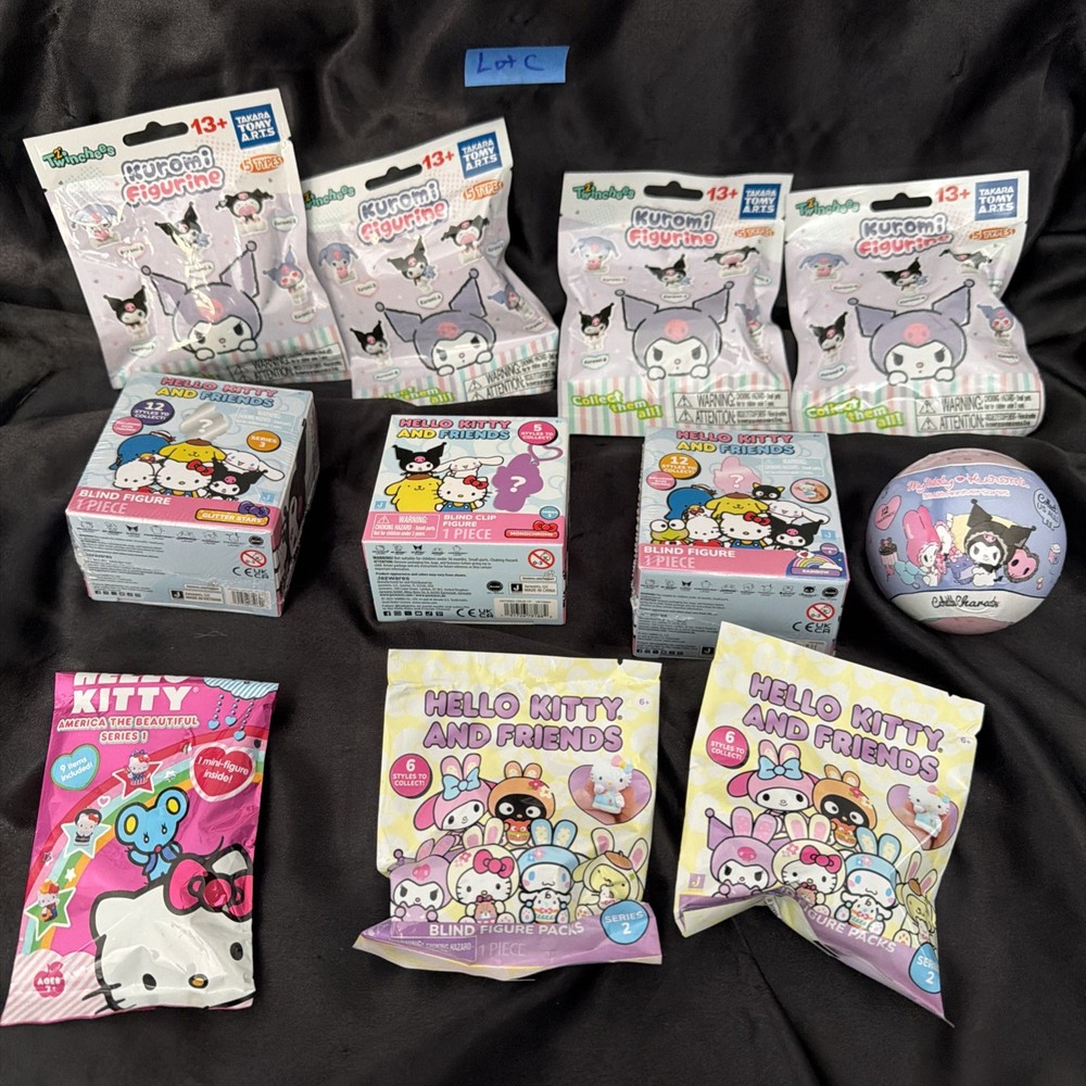 Hello Kitty & Friends Mixed Blind Bag Toy Figure Lot Of 11 – Lot C