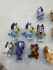 Bluey Figures Dog Mini Figures Family Friends Lot of 15