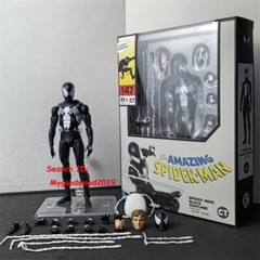 In Stock! MAF147 COMIC Spider-Man Black Venom Suit Action Figure CT Ver New 6in