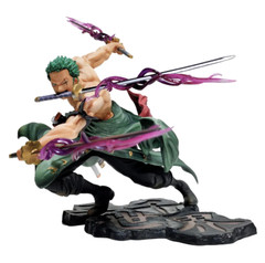 18CM One Piece Luffy Figure Roronoa Zoro Three Blade Manga Anime Statue A15D8Fx